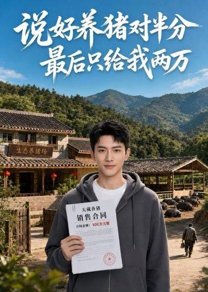 《说好养猪对半分最后只给我两万(42集)(百度网盘)》短剧封面