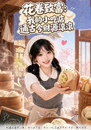 《花卷致富：我的小吃店通古今财源滚滚（60集）（夸克网盘）》短剧封面