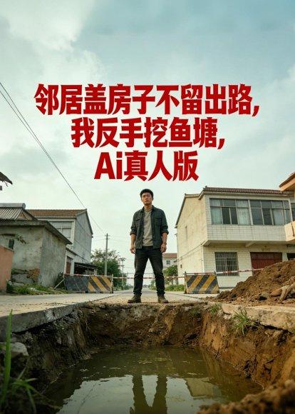 《邻居盖房子不留出路我反手挖鱼塘Ai真人版（17集）Ai短剧（百度网盘）》短剧封面