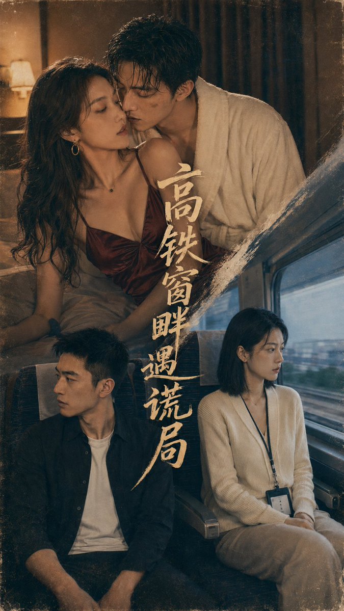 《AI擦边短剧：高铁窗畔遇谎局（迅雷网盘）》短剧封面