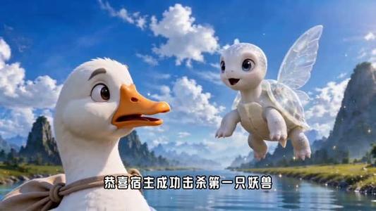 《穿越成大鹅,我开始修仙啦(90集)(夸克网盘)》短剧封面