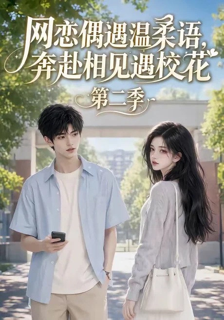 《网恋偶遇温柔语,奔赴相见遇校花第二季(118集)(夸克网盘)》短剧封面