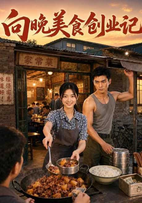 《向晚美食创业记(74集)AI短剧(夸克网盘)》短剧封面