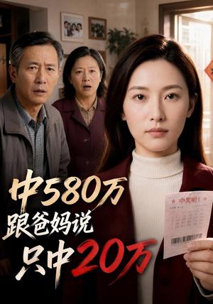 《中580万跟爸妈说只中20万（35集）AI短剧（夸克网盘）》短剧封面