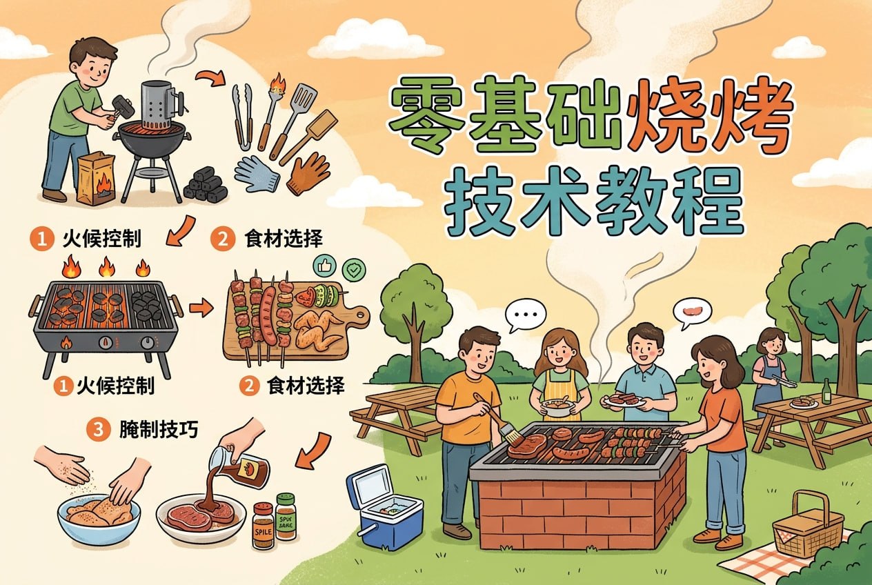 零基础烧烤技术教程,自学烧烤全套视频+配方大全封面