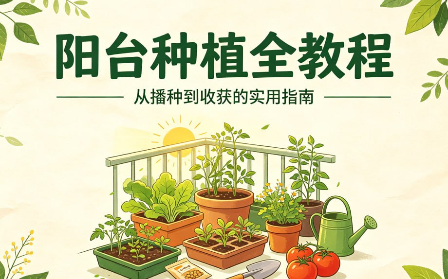 阳台种植全教程,家庭园艺从零打造小菜园封面